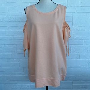 Sanctuary Crosby Cold-Shoulder Sweatshirt Short Sleeves